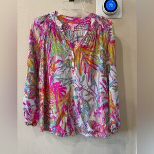 Lilly Pulitzer Elsa Pink Scuba to Cuba Top in XS
